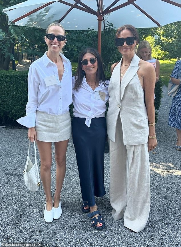 Misha (left) and Meghan are still on good terms, posing for a snap alongside Bobbi Brown as they attended the G9 Ventures Summer Summit in July