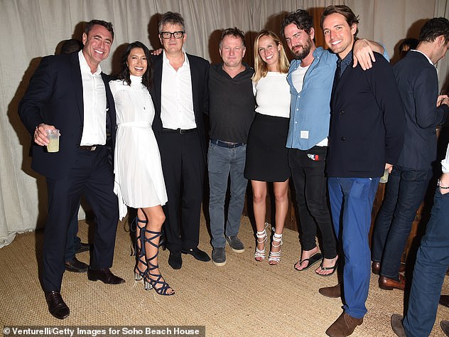 R-L: Alexander Gilkes, Markus Anderson, Misha Nonoo, Nick Jones, Jay Jopling and Hikari Yokoyama attend Art Basel Miami at Soho Beach House in 2014