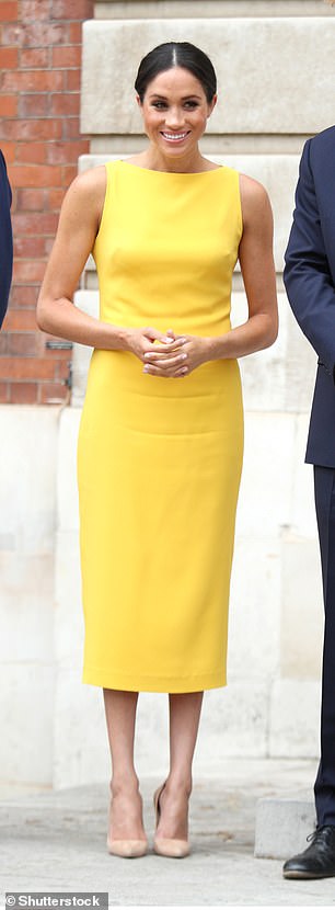 Meghan stood out in this Brandon Maxwell frock in  2018