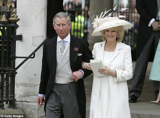 When Charles married Camilla  in 2005 in a civil service, she opted to wear off-white and forgo the veil entirely