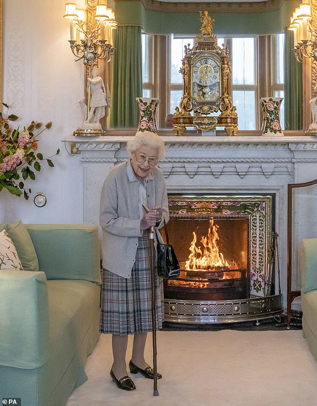 The Queen (pictured two days before her death on September 8, 2022) was reportedly saddened at Harry and Meghan's choice to leave the Royal Family, allegedly confiding to a close friend that she was exhausted by the turmoil of it all