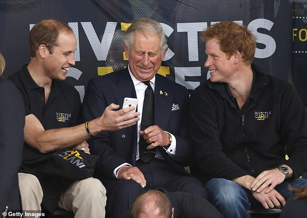 Harry threw around many accusations against the royal family in Spare, along with alleging that he had a physical fight with his brother and heir to the throne, Prince William. Pictured: William, Charles and Harry in 2014