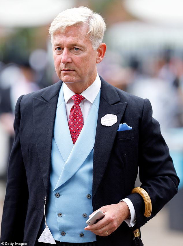 The king's all-powerful private secretary and sworn enemy of Prince Harry, Sir Clive Alderton, 57, (pictured at Royal Ascot in 2022) could soon be retiring, a royal expert has claimed