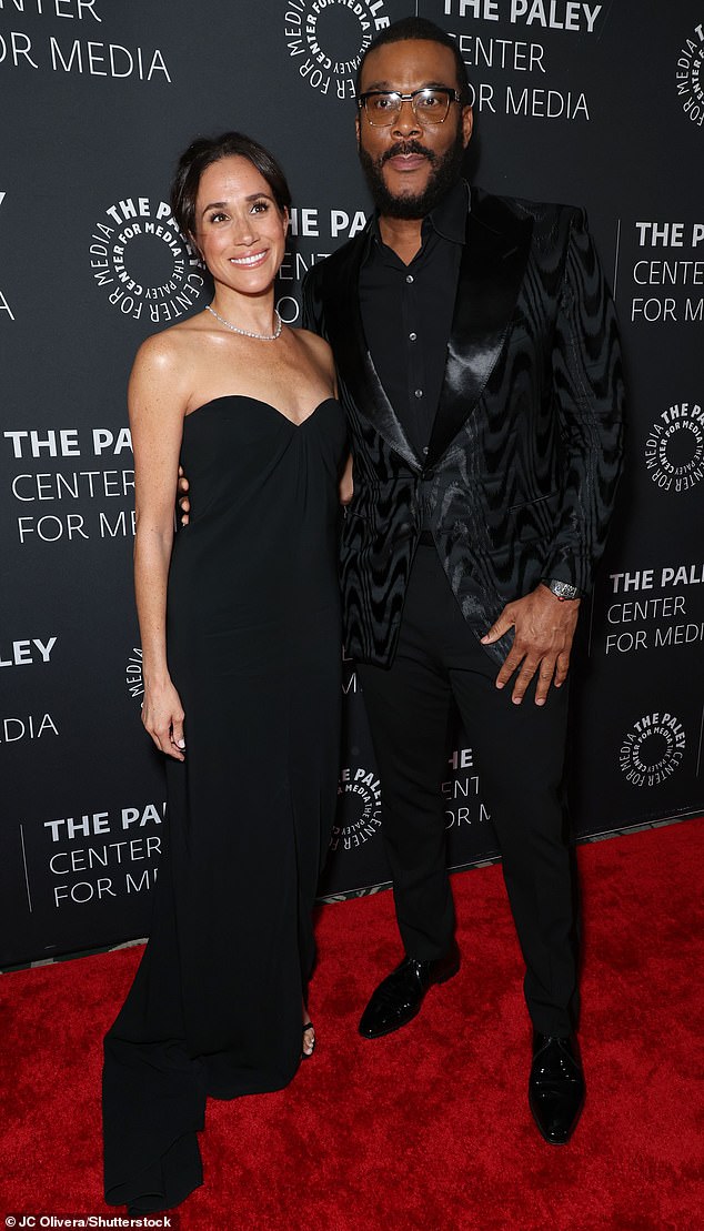 Meghan Markle last night supported her friend Tyler Perry at The Paley Honors gala in Beverly Hills - and the two are clearly very close