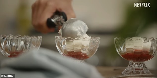 Mid-century-style glass bowls (pictured) were another of the quirkier pieces used in the trailer for With Love From Meghan