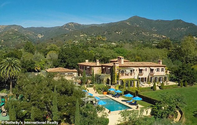 Prince Harry and Meghan live in this £12million mansion in Montecito, California (file photo)