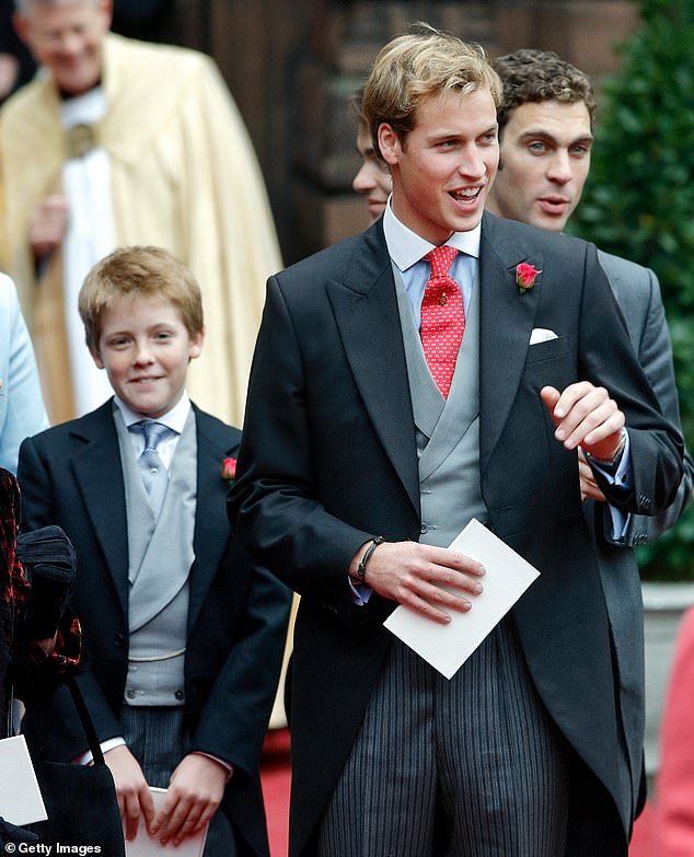 The duke is a close friend of Prince William and Prince Harry , he is the godfather of Prince George, William's eldest child, and Prince Harry's son Archie. Pictured: Hugh Grosvenor and Prince William in 2004