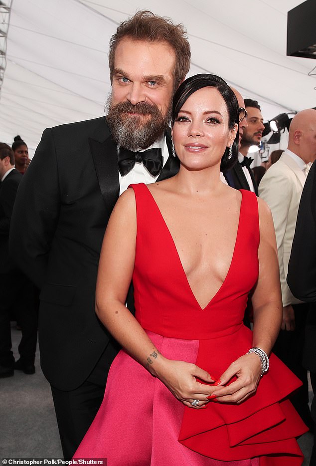 Lily with her husband David Harbour at the Annual Screen Actors Guild Awards in 2020