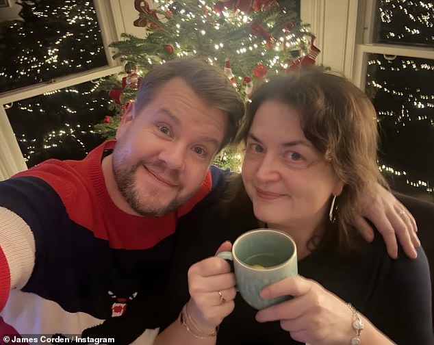 James has had huge professional success recently thanks to the final ever episode of Gavin And Stacey (pictured with his co-writer and star Ruth Jones watching the finale at Christmas)