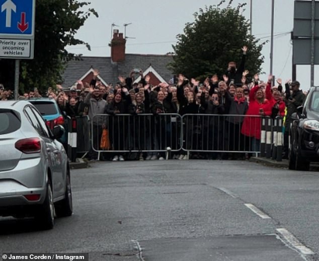 Crowds gathered to catch a glimpse of filming