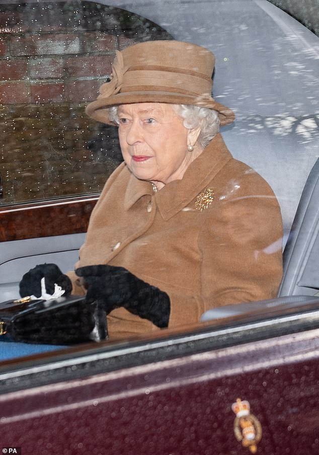 Queen Elizabeth II as she leaves church at Sandringham on January 12, 2020, the day before her family gathered for the notorious summit