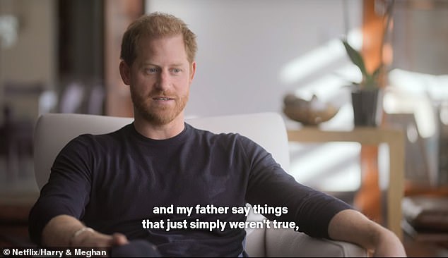 Harry claimed in his Netflix show that his father 'said things that just simply weren't true'