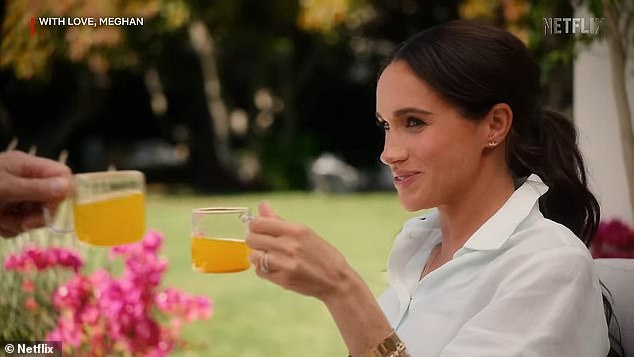 The Duchess of Sussex pictured in the trailer for her lifestyle cooking show