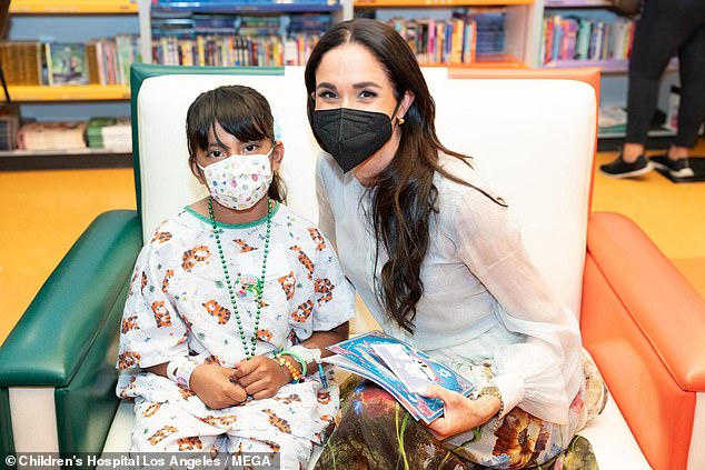 In March 2024, Meghan visited he Children's Hospital Los Angeles where she read to young patients (pictured in March 2023)