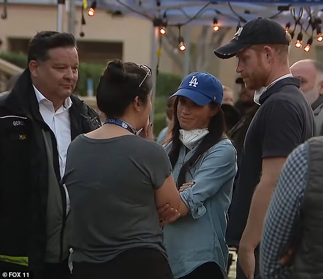 Meghan Markle and Prince Harry were seen speaking with LA fire victims last week, but their volunteering efforts are said to be a 'disasterclass'