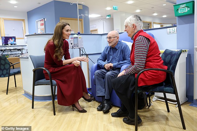 Her visit was a gesture of solidarity and support for fellow patients and an opportunity to thank the hospital staff for their 'exceptional care, support and compassion' over the past 12 months