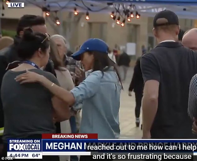 Meghan showed support for survivors through 'emotionally intense' hugs, Judi said