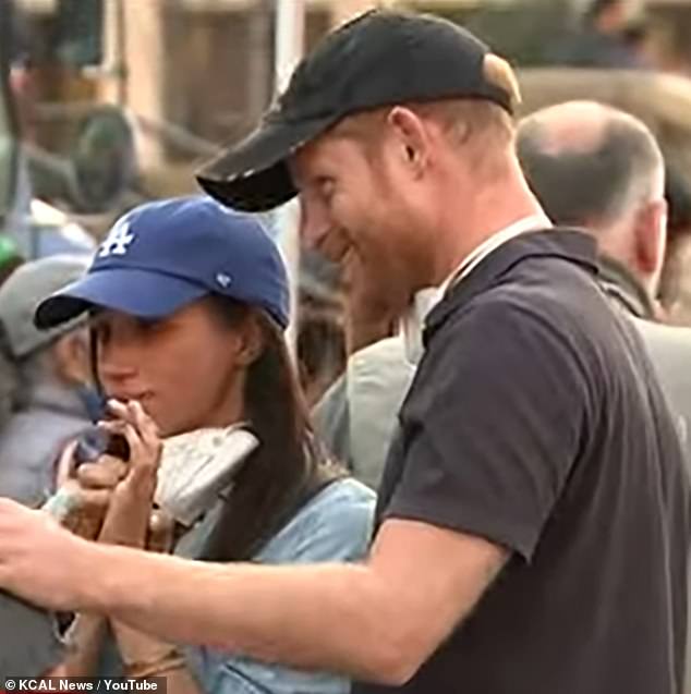 On Friday, Meghan and Harry visited the Pasadena Convention Center to meet first responders and victims of the fires