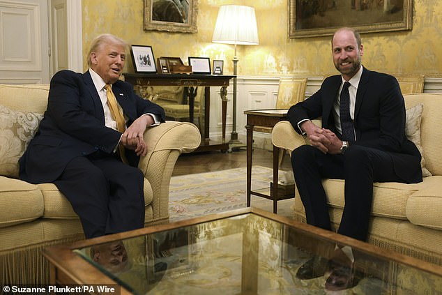 Donald Trump meets William at the UK ambassador's residence in Paris on December 7, 2024