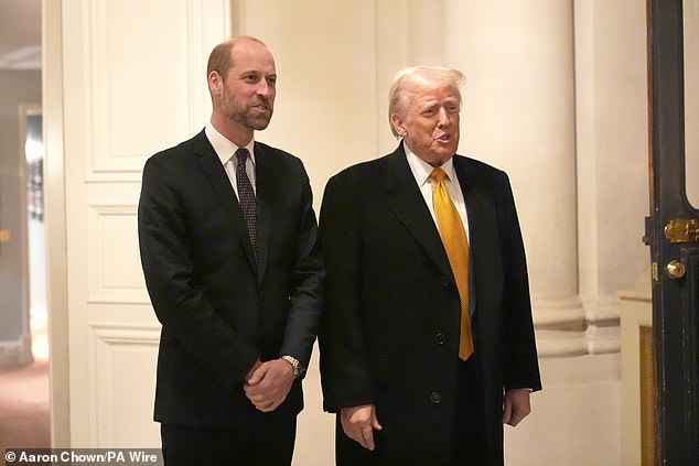 Donald Trump meets William at the UK ambassador's residence in Paris on December 7, 2024