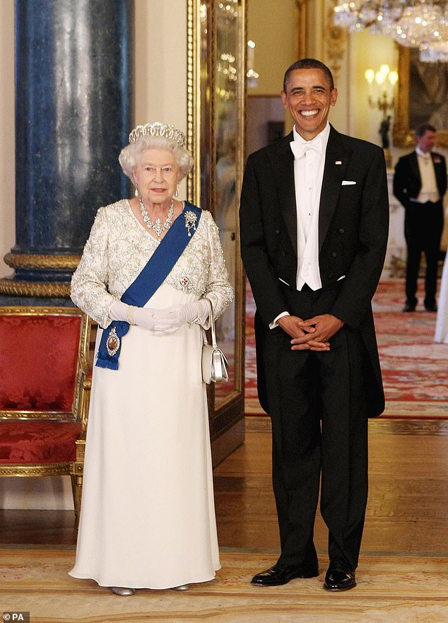 Queen Elizabeth II and US President Barack Obama at Buckingham Palace in May 2011