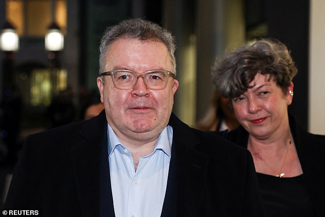 Former Deputy Leader of the Labour Party Tom Watson leaves the Rolls Building of the High Court on January 21, 2025