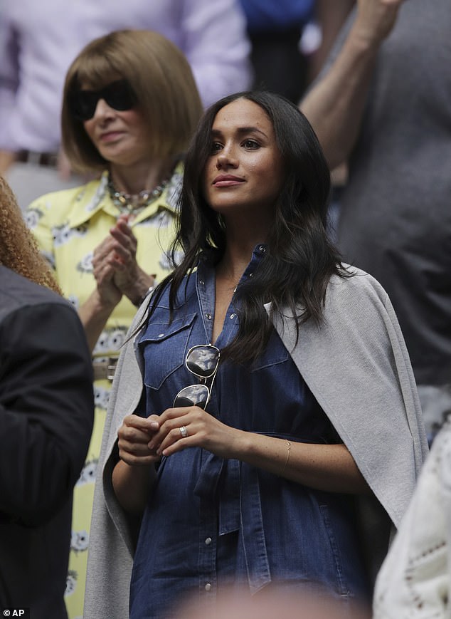 Meghan at the final of the women's singles final of the US. Open tennis championships between Serena Williams and Bianca Andreescu on September 7, 2019