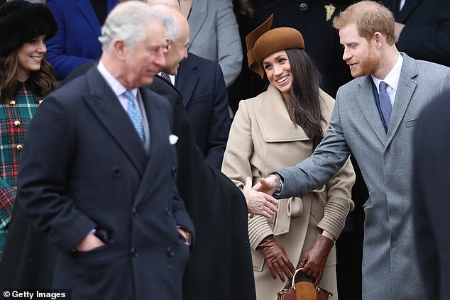 Meghan joins for Royal Family for the Christmas Day church service at Sandringham in 2017