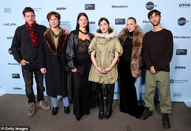 Simon joined his co-stars Joe Apollonio, Camila del Campo, Amalia Ulman, Chloë Sevigny and Alex Wolff for the world premiere of Magic Farm at the Sundance Film Festival