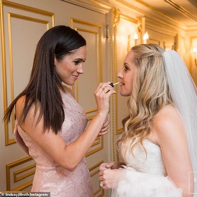 Meghan even served as Lindsay's maid of honour at her 2016 wedding - and Lindsay was long tipped to be Meghan's at her 2018 marriage to Harry