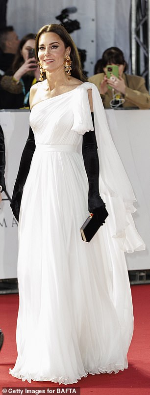 Kate previously sported a monochrome look at the 2023 Bafta Awards