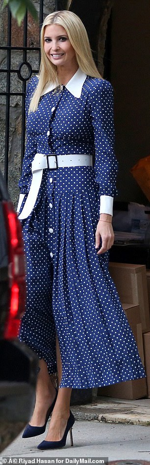 Both Kate and Ivanka have Alessandra Rich's coveted navy and white polka dot dress in their wardrobes