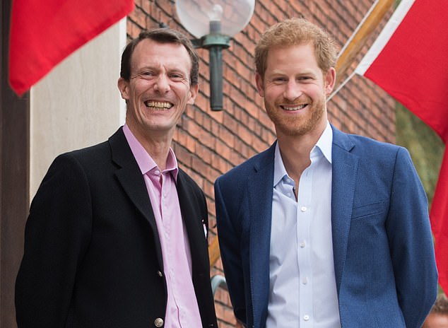 Prince Harry meets Prince Joachim of Denmark at they visit a Wounded Veteran Programme on October 26, 2017 in Copenhagen