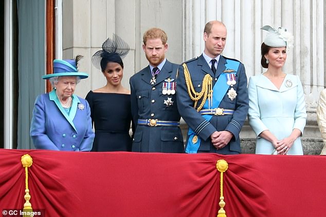 Harry was once one of the most popular members of the Royal Family but has had a spectacular fall from grace. Pictured with his family on July 10, 2018