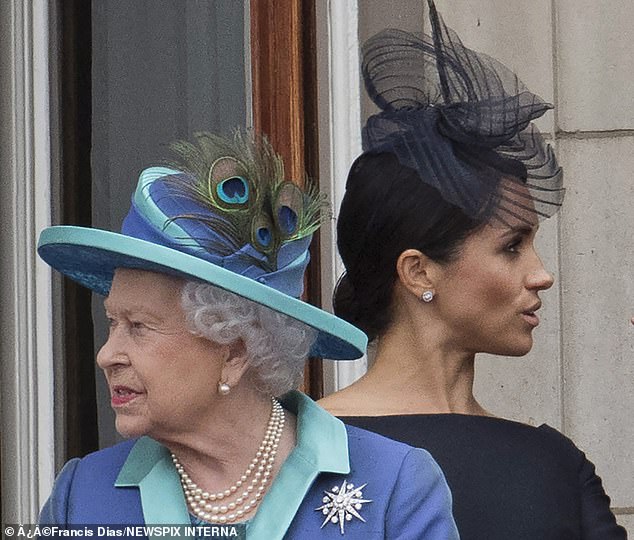 Buckingham Palace issued a brief statement on behalf of the Queen saying she was 'saddened' to hear of the couple's struggles and they were particularly concerned by Meghan's  allegations of racism