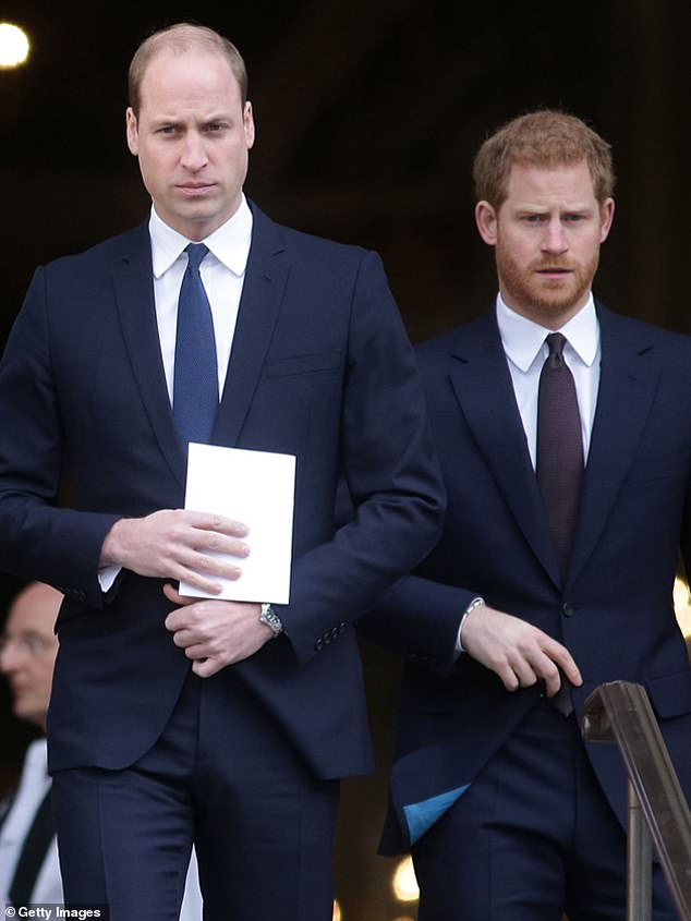 Prince William and his brother Harry are pictured in 2017 for a Grenfell Tower memorial