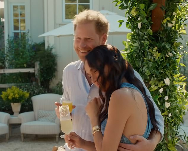 Harry appears in just one snap promoting his wife's Netflix series With Love, Meghan