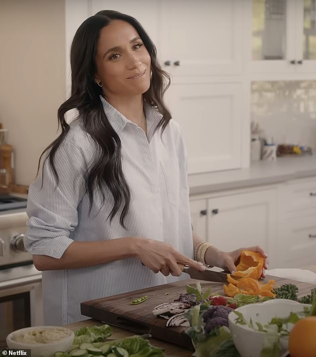 Meghan Markle (pictured) has filmed a cookery show with Netflix, recently releasing the trailer (pictured) for the series