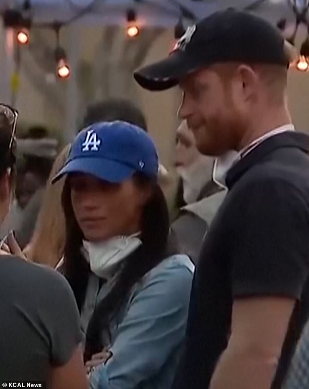 Prince Harry and Meghan Markle reportedly find Justine Bateman's disparaging claims about them 'offensive'. Pictured volunteering at the LA wildfires