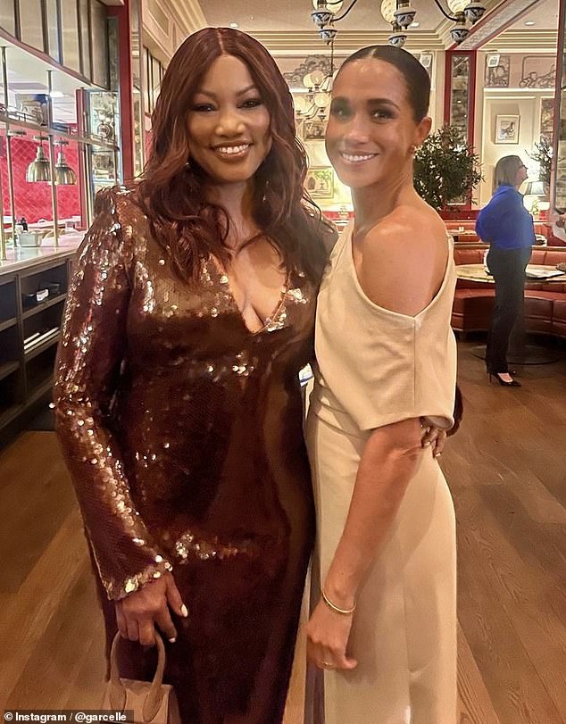 Garcelle Beauvais, known for her stint on The Real Housewives of Beverly Hills, is pictured with Meghan in November 2023