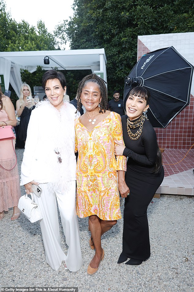 One of the most high profile people to follow Meghan is 'momager' Kris Jenner, pictured with the Duchess' mother and Kim Kardashian in 2023