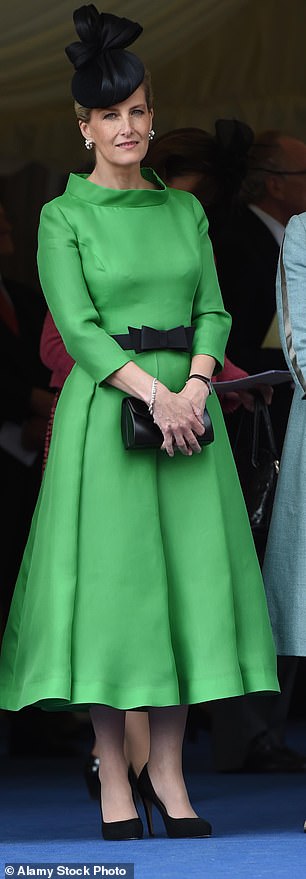 The Susannah London soft emerald dress made her     look radiant at The Order of the Garter ceremony in     2015