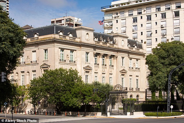 The US Embassy in Buenos Aires where Meghan's uncle Mike organised an internship in the Press Office for her, writing personally to the Ambassador himself