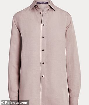 Pictured: Adrien linen button down shirt in mauve from Ralph Lauren