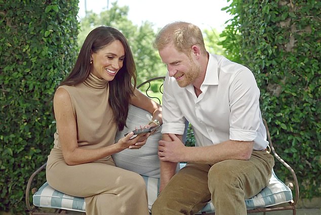 Showing off her effortless elegance in August 2023, Meghan donned a camel sleeveless top and matching skirt from Malibu brand Bleusalt