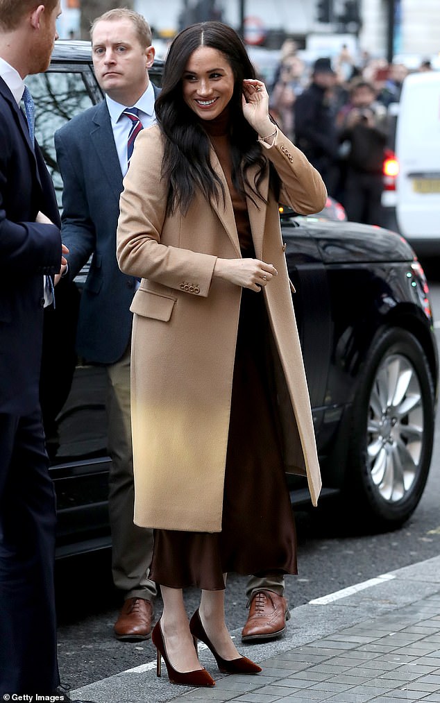 Meghan showcased her penchant for tonal dressing during a visit to Canada House in January 2020