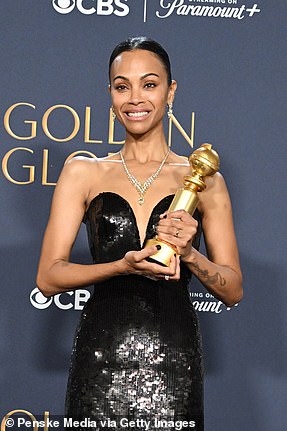 Zoe Saldana was crowned Best Supporting Actress - Musical or Comedy for Emilia Perez