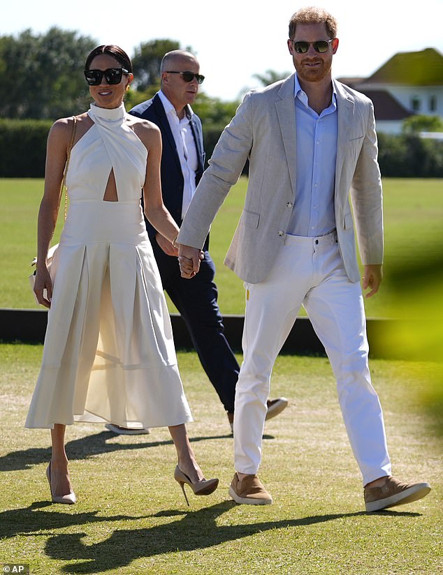 Every woman knows a great pair of nude stilettos are an important style staple and Meghan has worn the £565 Purist pumps on seven occasions, most recently at the Polo in 2024 with a Heidi Merrick frock