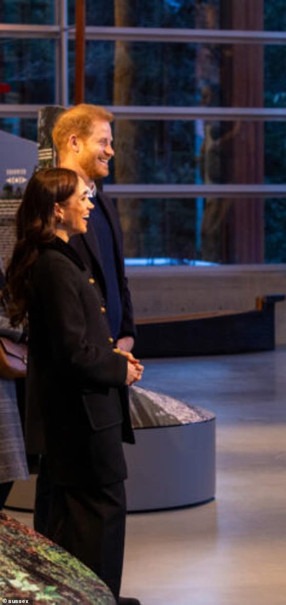 The Duke and Duchess of Sussex, toured the Squamish Lil'wat Cultural Centre with Youth Ambassadors, Chief Nelson and Wilson Williams (not pictured)