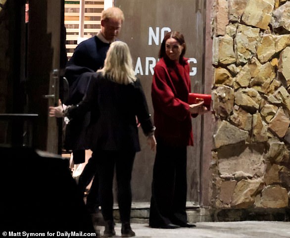 Prince Harry and Meghan Markle were seen heading to a romantic Valentine's Day dinner Wednesday night after a day on the slopes in the Canadian ski resort of Whistler